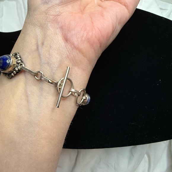 Authentic vintage, sterling and lapis bracelet - Picture 2 of 5